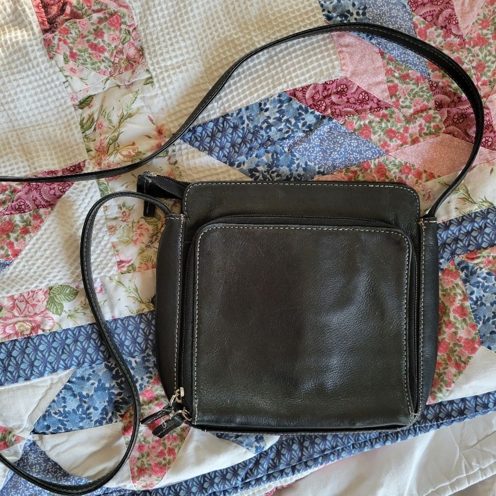 Fossil Black Leather Crossbody Bag - image 7